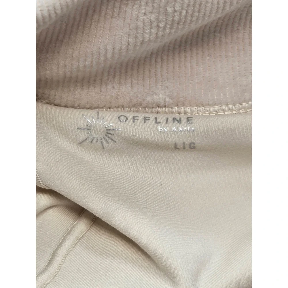 OFFLINE by‎ Aerie Corduroy Skort Cream Ribbed Athletic Tennis Skirt Womens L NWT